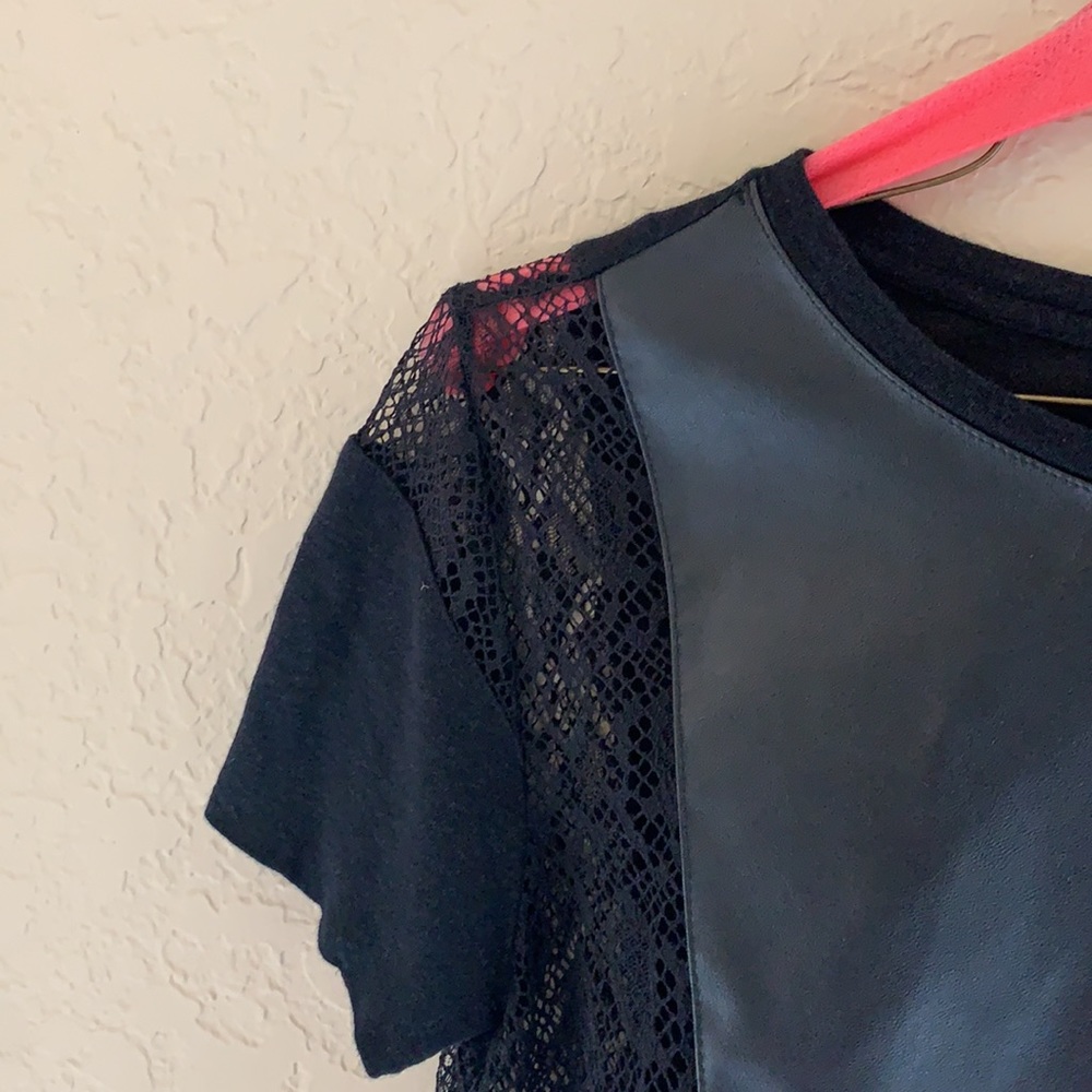 Zara Leather & Lace Top - Picture 3 of 4